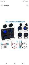 12v 4in1 Panel Dual USB Charger Led Voltmeter Cigarette Lighter Socket Car Boat