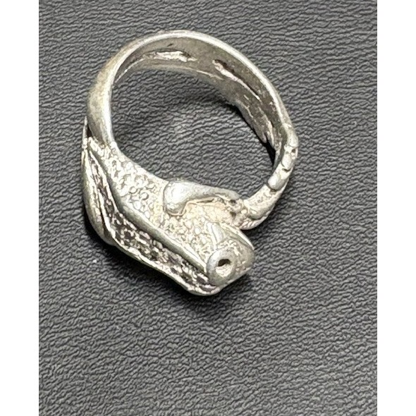 SOLID CAST 925 STERLING SILVER FROG RING SIZE 6 S… - image 7