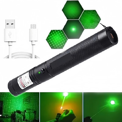 5000M Starker grüner Laserpointer Outdoor-Lazer-Taschenlampe USB wiederaufladbar