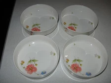 Set of 4 Mikasa "Just Flowers" 4 7/8 Inch Fruit Berry Bowls Mint Cond.