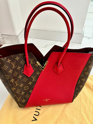 Louis Vuitton Kimono Tote Monogram Red/Brown Gold Hardware Medium Dust Bag