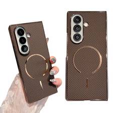 For Samsung Galaxy Z Fold 7/6/5/4/3 Magnetic Leather Case with Screen Protector