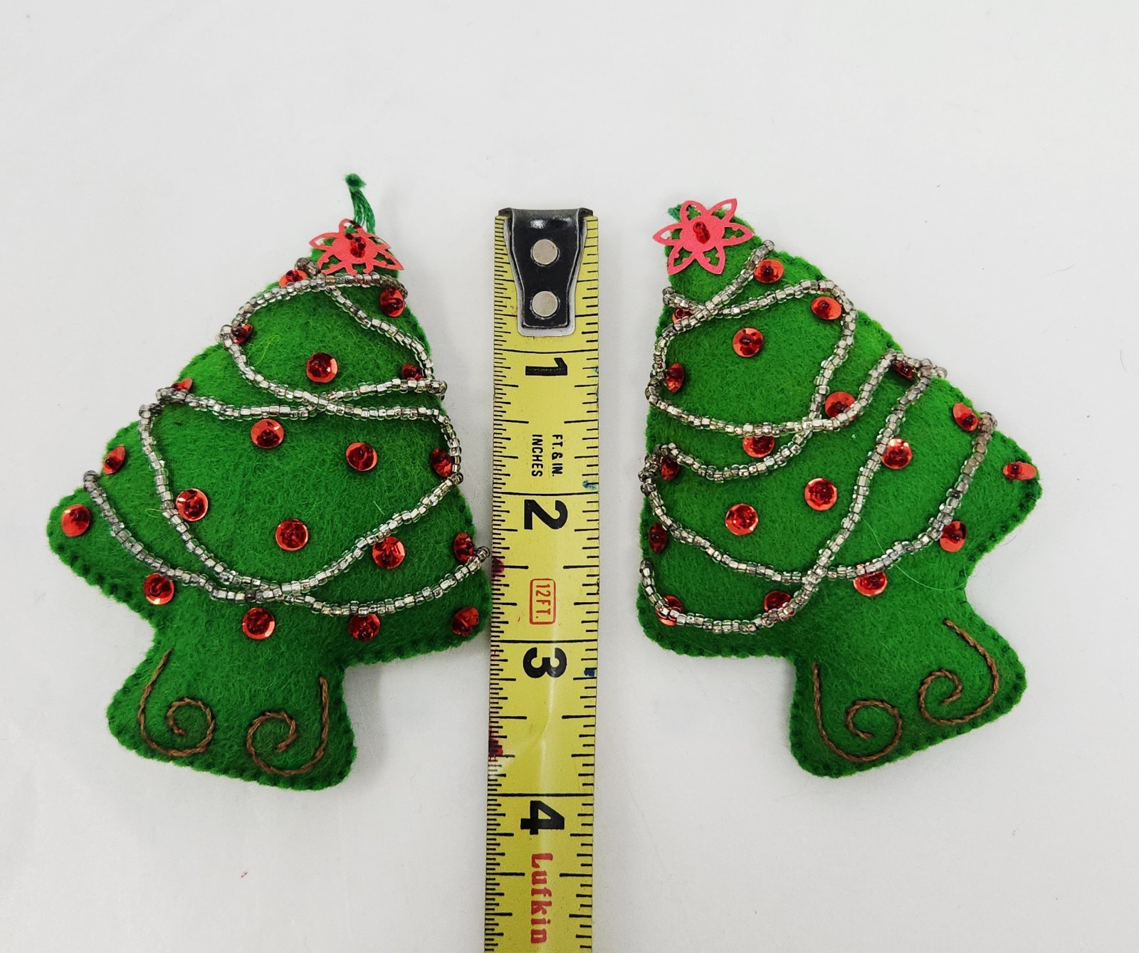 Vintage LOT Felt Sequin Christmas Ornaments incl. KURT S ADLER Santa 