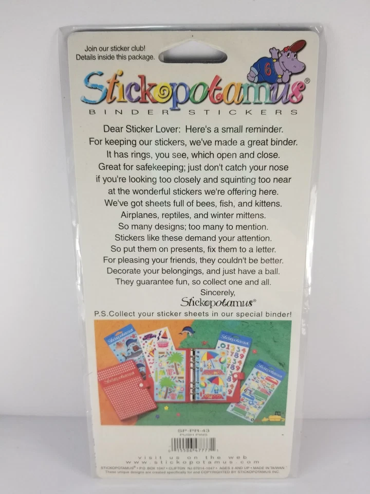 (2) Adesivos de encadernação vintage Stickopotamus alfinetes e peixes tropicais (selados) - Imagem 3 de 4