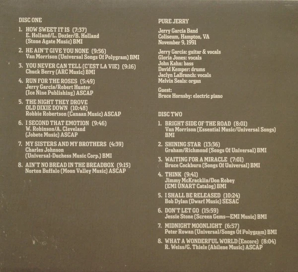 Jerry Garcia Band* - Pure Jerry: Coliseum, Hampton, VA, November 9, 1991 (2xCD)  - Imagem 3 de 4