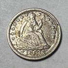 1853 Seated Liberty Arrows Half Dime Silver .900 Philadelphia Business KM#76