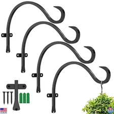 GameXcel Hanging Plant Bracket, 4PCS 12in Large Plant Hangers Outdoor Indoor