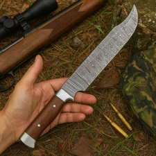 16”HAND FORGED Hunting Crocodile Dundee Survival Bowie Damascus Knife