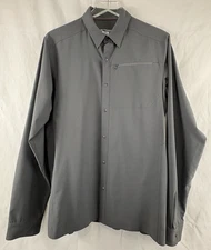 ARC'TERYX SKYLINE Long Sleeve Shirt Mens Sz S Gray Polyester Snap Front w/Pocket