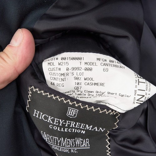 Hickey Freeman Blazer Mens 44R Navy Blue Wool Cashmere Gold Button Sport Coat - Picture 7 of 19