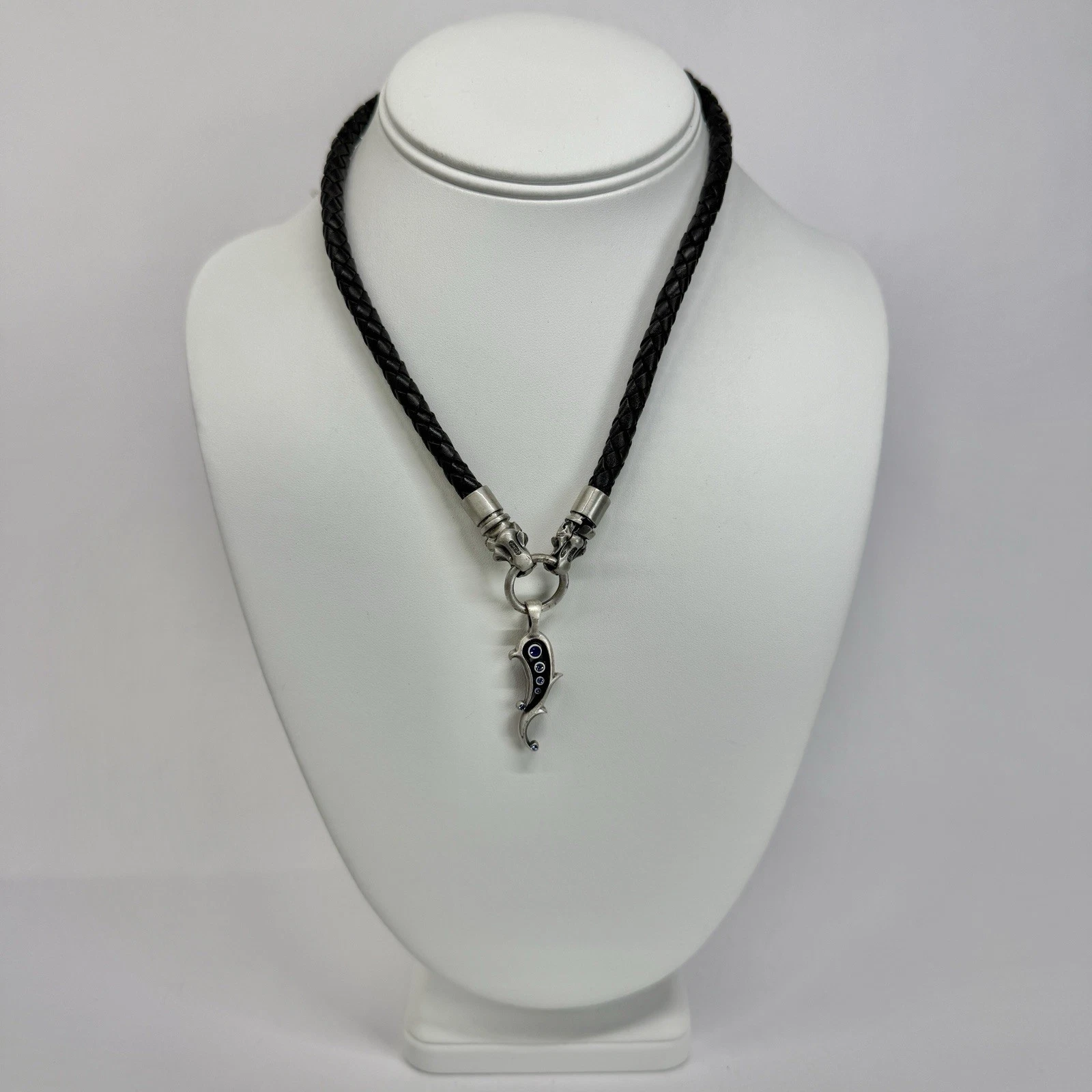 BICO Signed “Kande” Pendant Silver Tone Vintage Necklace Jewelry N550