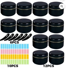 50g Round Empty Container Jar 12 Pieces Refillable Cosmetic Containers.