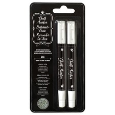 American Crafts 369907 Erasable Chalk Markers 2/Pkg-White