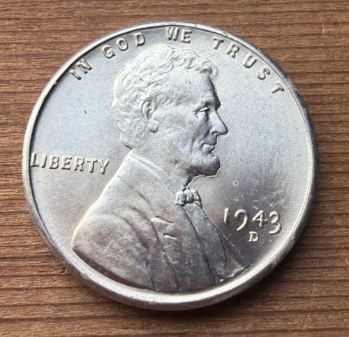 1943-D STEEL Lincoln Wheat Cent Penny GEM BU