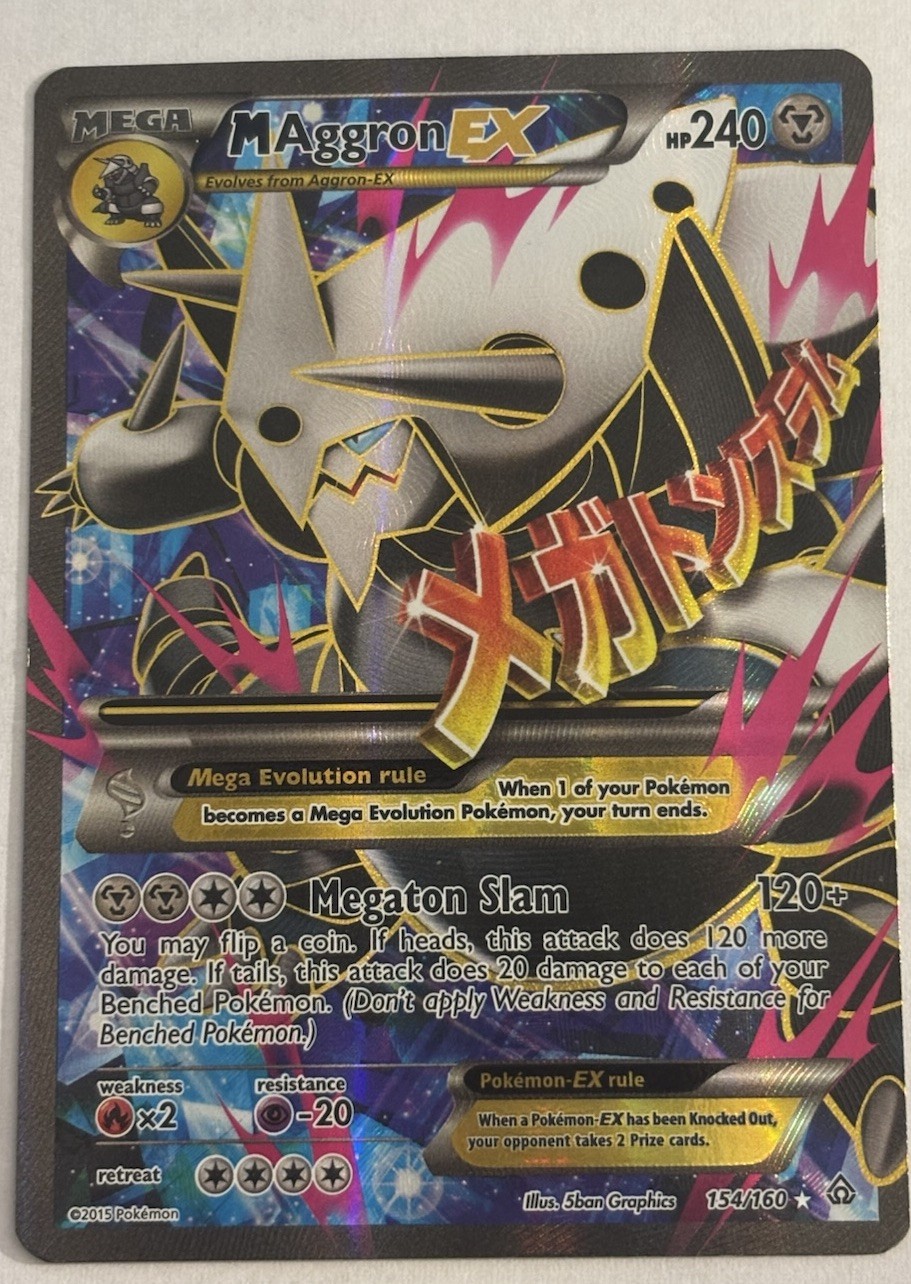 M Aggron EX (154 Full Art) 154/160 XY - Primal Clash Holo Pokemon TCG 2015 NM