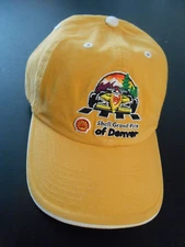 2002 Shell Grand Prix of Denver hat -used? yellow/gold,white trim, stitched logo