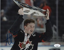 Team Canada Alexis Lafreniere Signed Autographed 8x10 IIHF Photo JSA COA #13