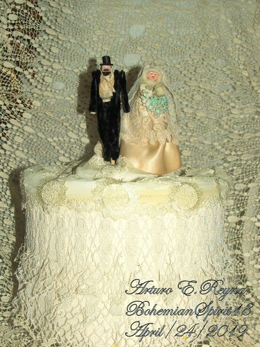 Braut & Bräutigam Figur Viktorianischer Stil HANDGEMACHT HOCHZEITSTORTE TOPPER Dekor - Bild 3 von 7