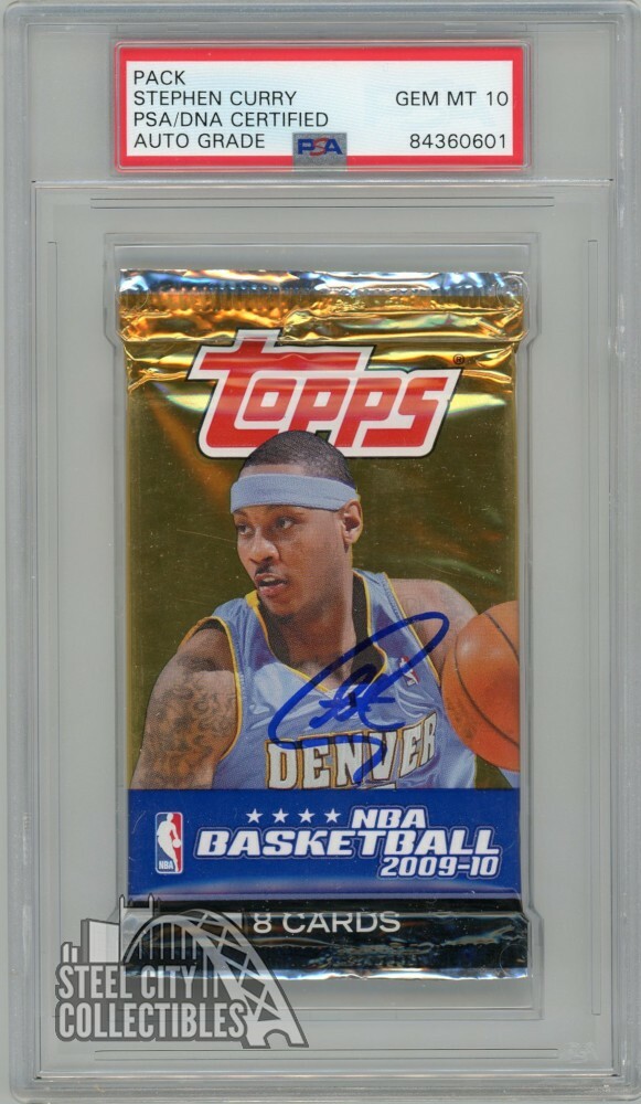 Stephen Curry Autographed 2009-10 Topps Basketball Retail Pack PSA/DNA 10