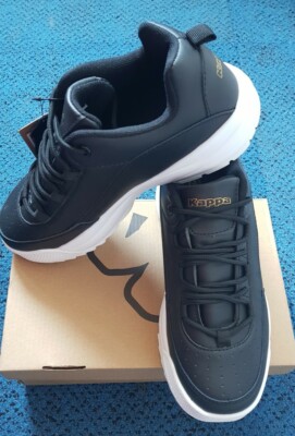 Kappa Montague Ladies Black/Gold Trainers Size 6/eu39 with extra gold shoelaces! | eBay