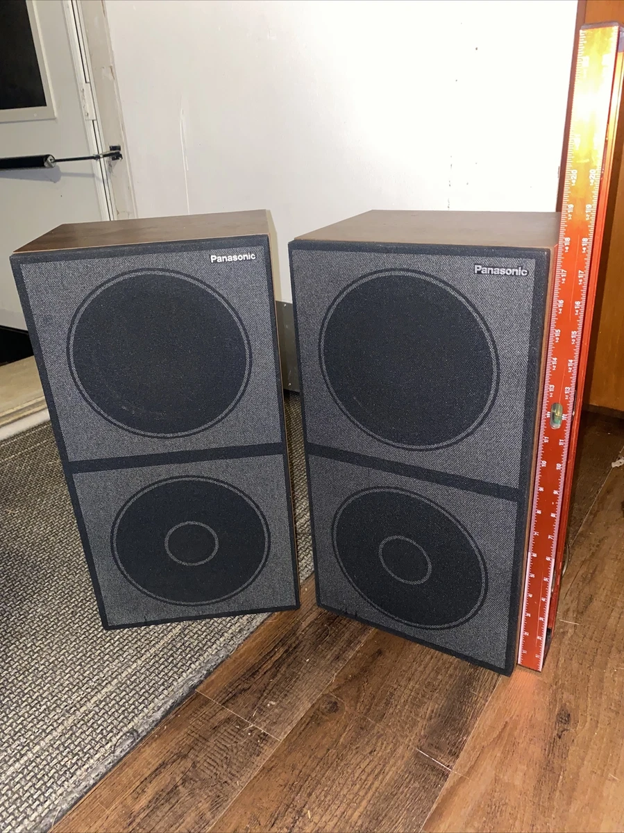 Vintage pair Of 2 Panasonic SB 333 Speaker System 2 Speakers Wood Grain 18in Box