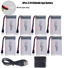 4x 650mAh 3.7V Lipo Battery & Charger For Syma X5C X5SC X5SW RC Drone Quadcopter