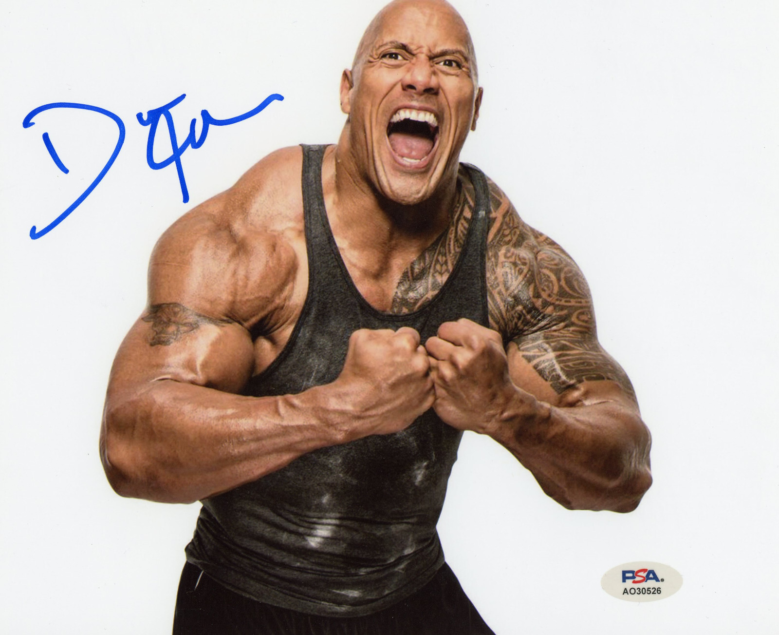 Dwayne Johnson "The Rock" Signed Autographed 8x10 Photo WWF Champion PSA/DNA COA