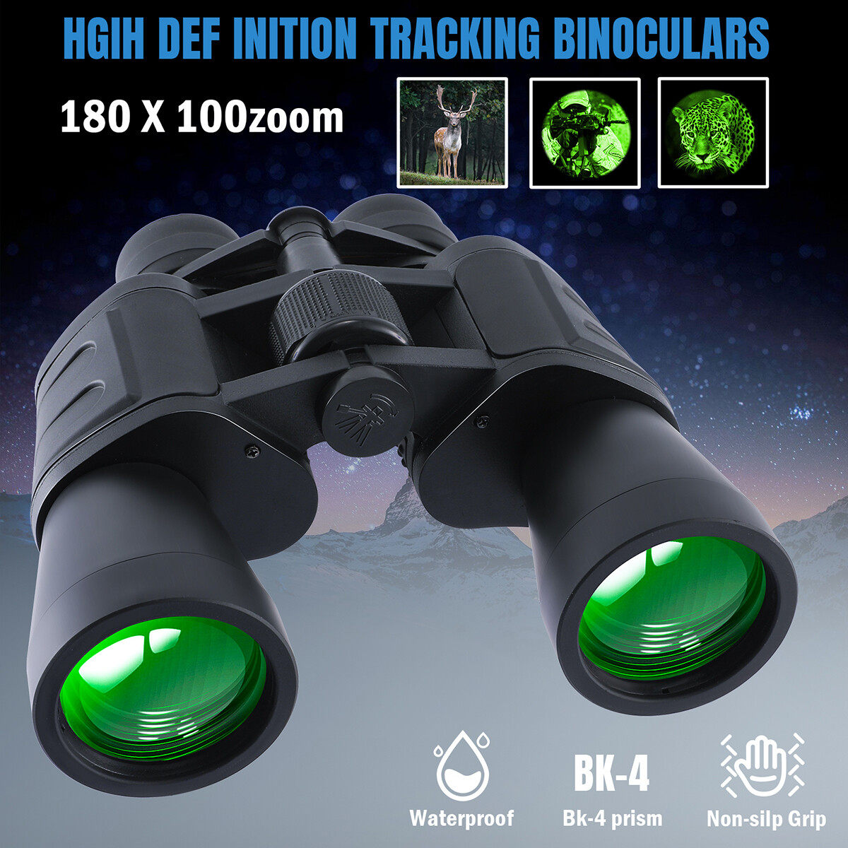 10-180x100 HD High Power Military Binoculars Day/Night Zooming
