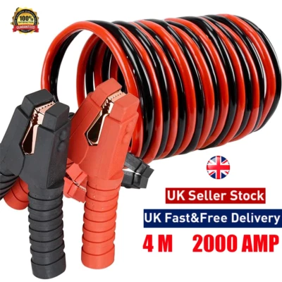 HANX 4M Heavy Duty Jump Leads 2000AMP Car Van Battery Starter Booster Cables Jumper