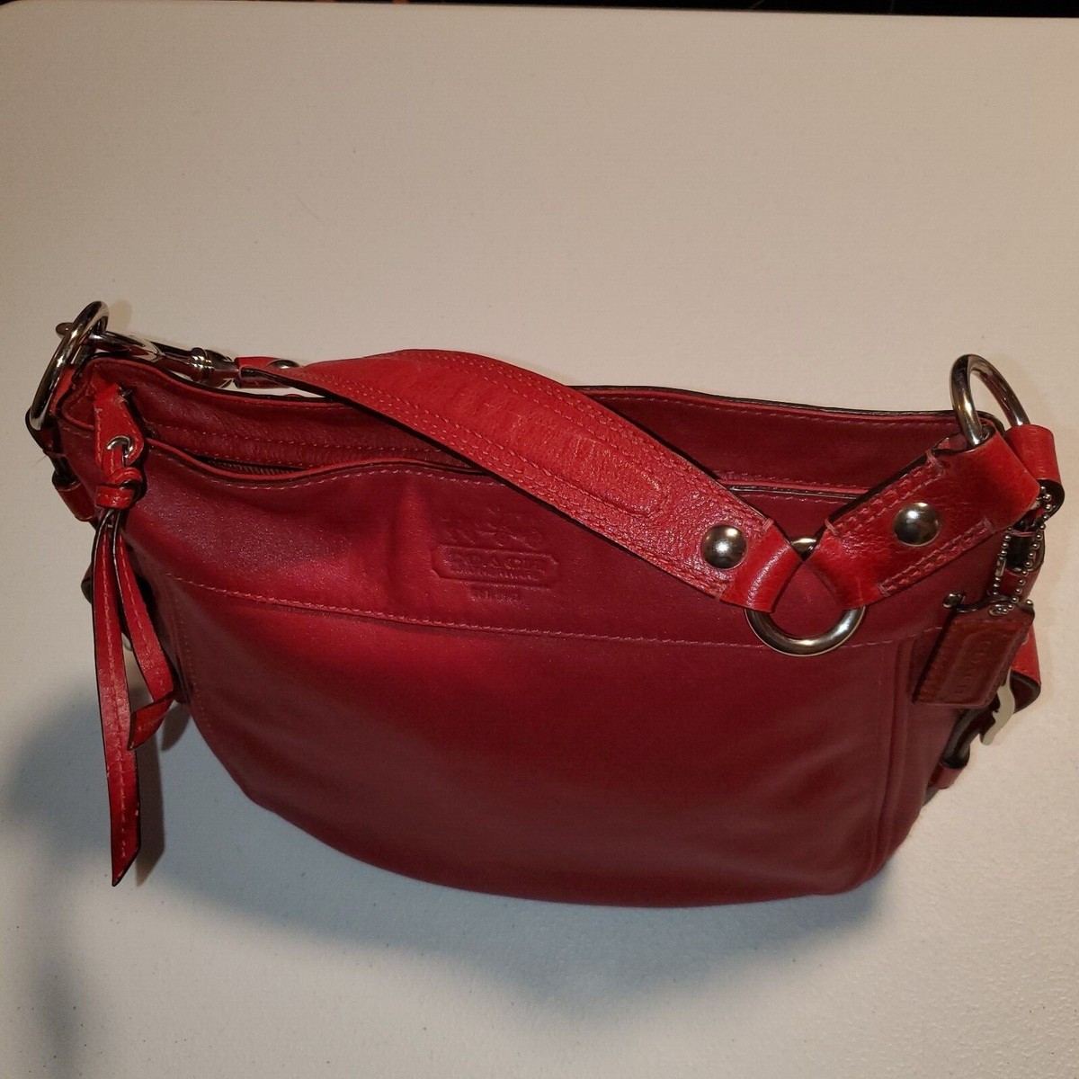COACH F12671 BAG/ PURSE /HANDBAG Red LEATHER. Good condition | eBay