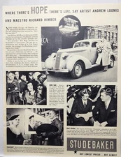 1937 Studebaker Bob Hope Red Hot & Blue Vintage Print Ad Man Cave Poster Art 30s