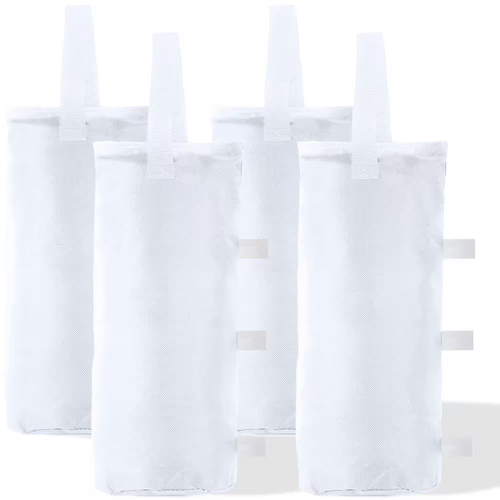 Angel Sar 4-Pack 150lb White Extra Large Canopy Sand Bags, 1680D Oxford PVC