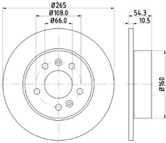 1X VECO VL962 REAR BRAKE DISC FOR RENAULT AVANTIME ESPACE - SAME DAY DISPATCH