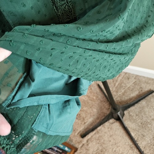 NWOT Green Swiss Dot Blouse - Picture 3 of 7