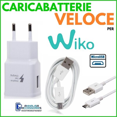 FAST FAST CHARGER FOR WIKO UFEEL PRIME WALL OUTLET + MICRO USB cable