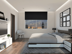 Details About Black 120cm Thermal Blackout Roller Blind Blinds 4ft