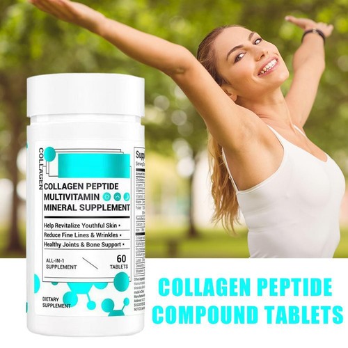 Collagen Peptide Multvitamin Mineral Supplement - Brand New - 60 Tablets New N3 - Picture 4 of 9