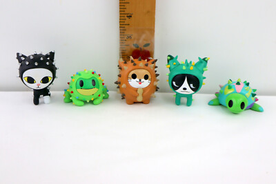 Lot of 5 Tokidoki CACTUS PETS Series 1 - Notte, Roger, Peanut, Nero & Speedy