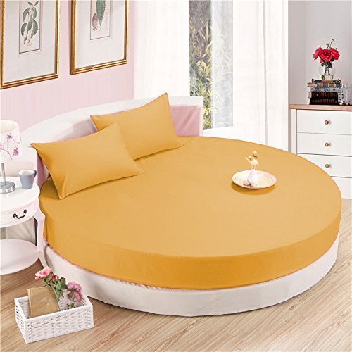 4 Piece Round Bed Sheet Set - 100% Cotton 800 Thread Count 1 Flat Sheet, 1 Ro...