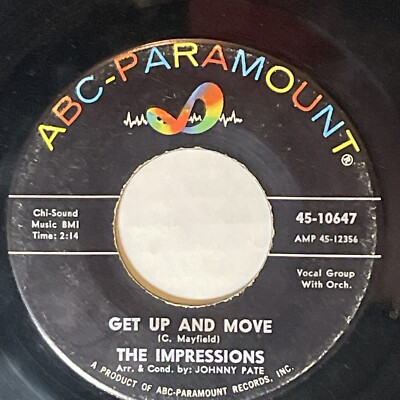 The Impressions Get Up and Move / Woman's Got Soul 45 ABC-Paramount Record