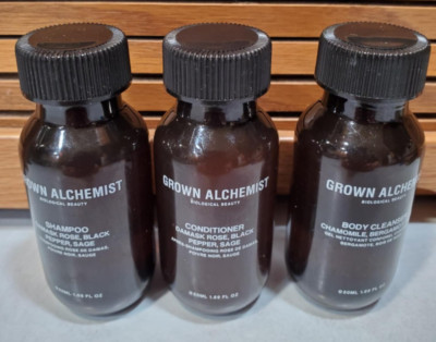 Grown Alchemist 3-Soaps Combo 1.69 oz each- Shampoo/Conditioner/Bodycleanser