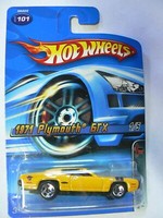 2005 Hot Wheels #101 Muskel Mania 1/5 1971 Plymouth Gtx Gelb Black-Base W/5Sp