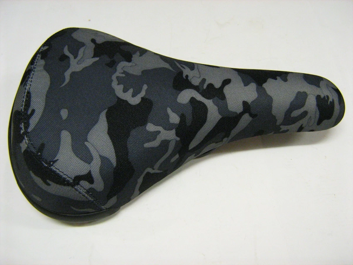 Bicycle Seat Wheelie Cruiser Commute for MTB BMX Bikes GREY CAMO FABRIC SADDLE
