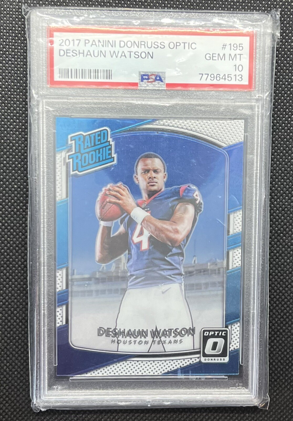 2017 DONRUSS OPTIC #195 DESHAUN WATSON RATED ROOKIE RC PSA 10 Gem Mint