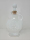 Vintage 1957 White Milk Glass Jim Beam Whiskey Empty Bottle Decanter