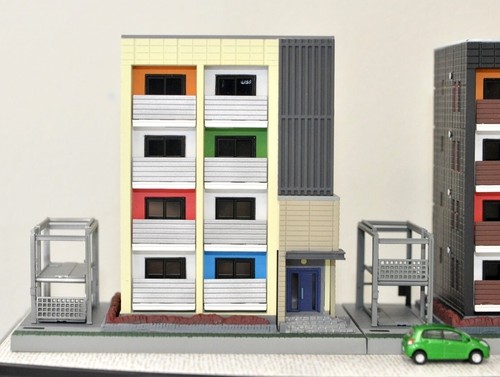 N Scale Tomytec Building Japanese Contemporary Apartments Set of 2 Kits NIB - Picture 5 of 12