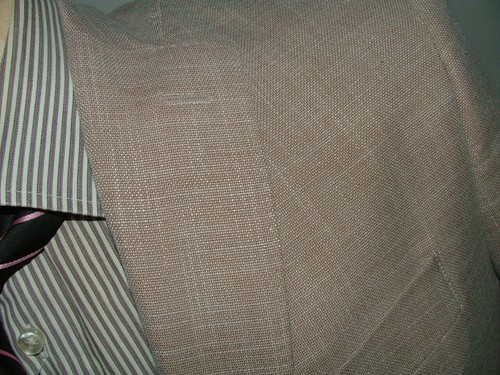 NEW WT NORDSTROM BLAZER SIZE 38 S POLYESTER LINEN TAN SOLID #130 - Picture 3 of 8