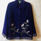 Jessica Holbrook purple velvet jacket sz Med B21