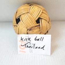 Thailand Kick Wicker Rattan Traditional  Outdoor Sport Bamboo Shipped US 4.5 In.