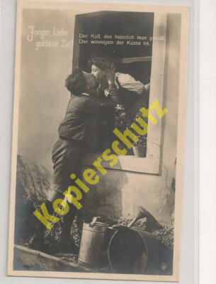 Love Couple Postcard Erotic Young Love Golden Age Photo Postcard around 1920